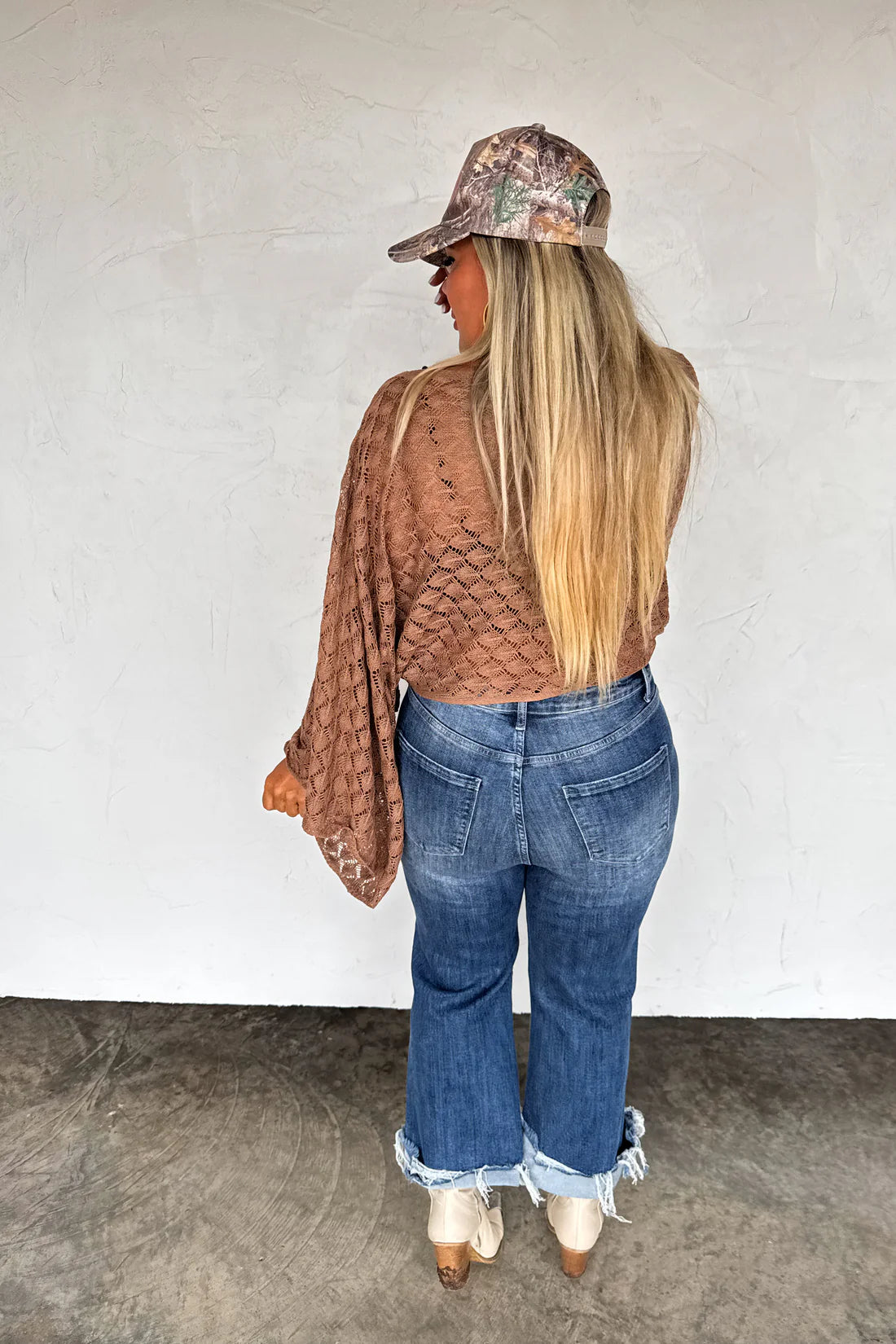 Free Spirit Bell Sleeve Top in Mocha