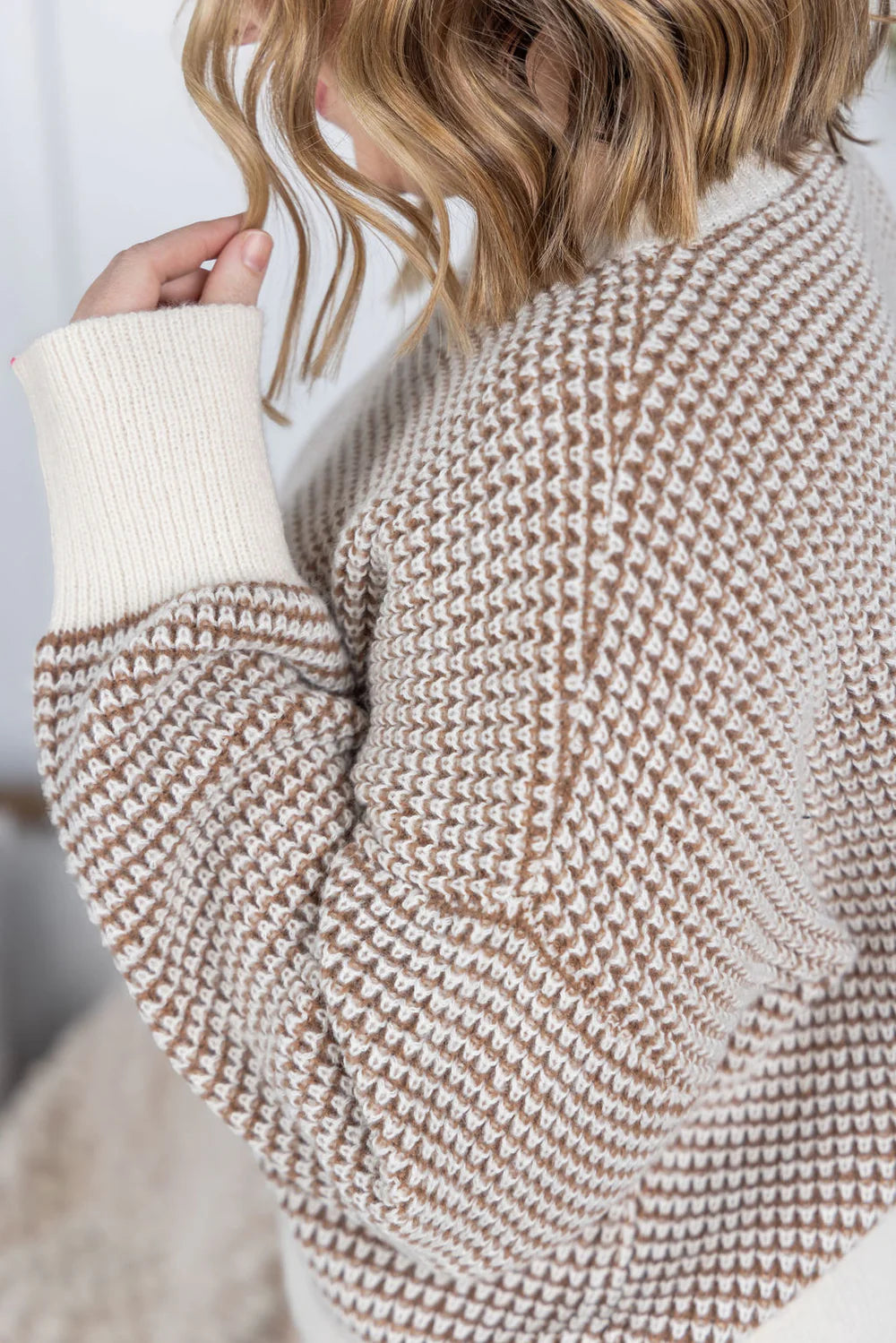 Charlotte Sweater - Mocha and Cream