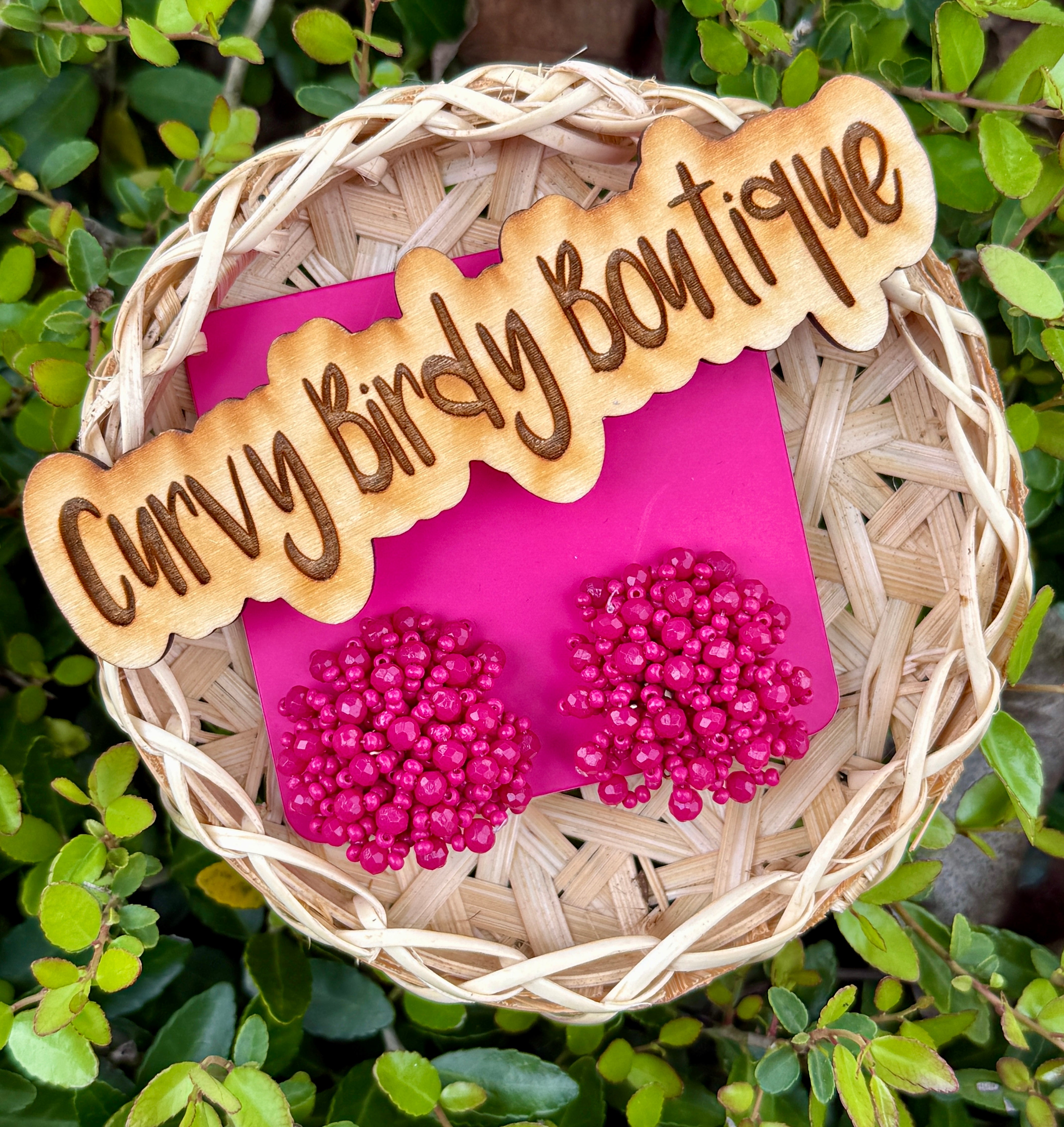 Clip On Pom Earrings in Fuchsia