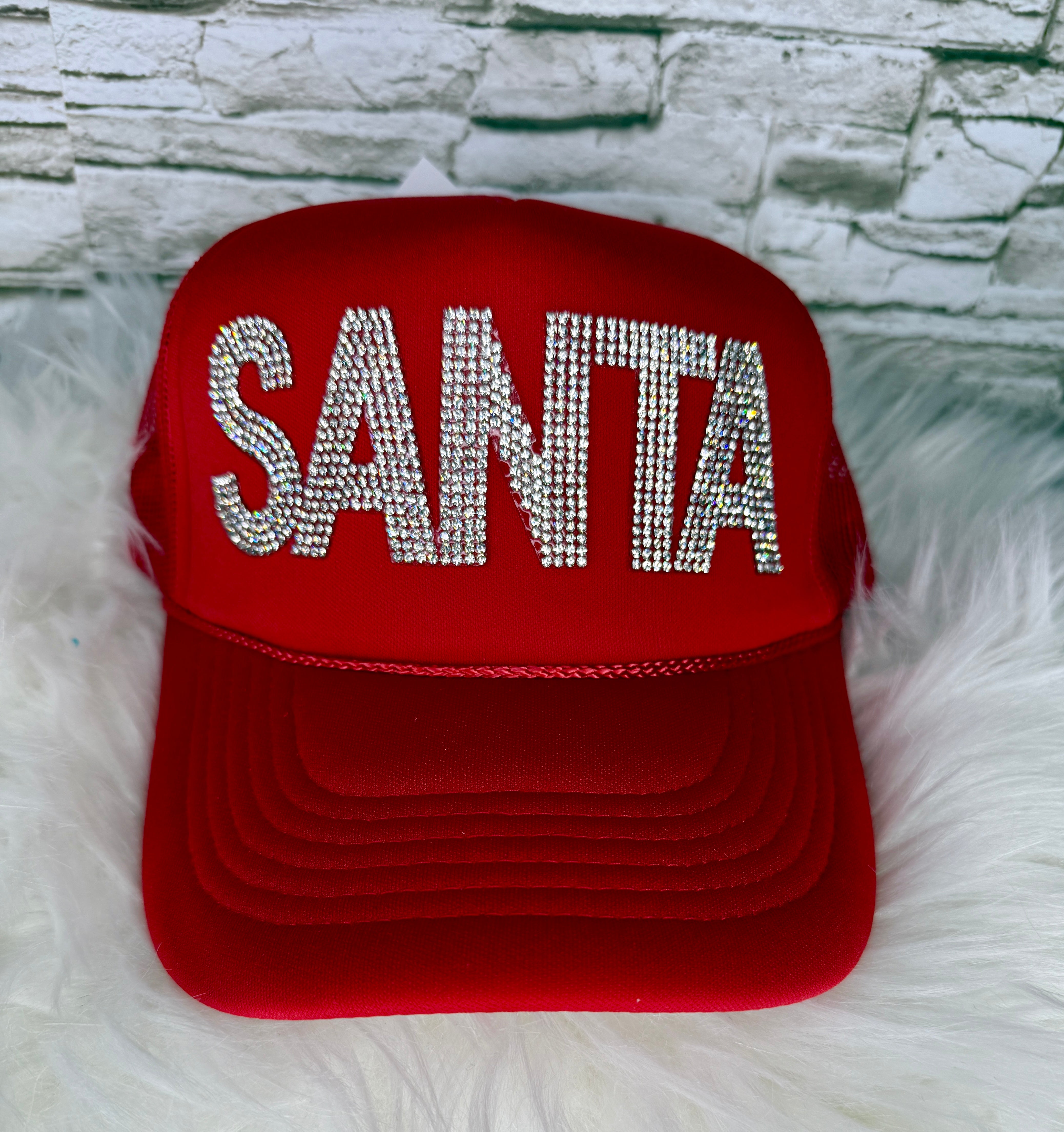 Rhinestone Santa Hat