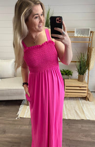 Savannah Maxi Dress in Hot Pink