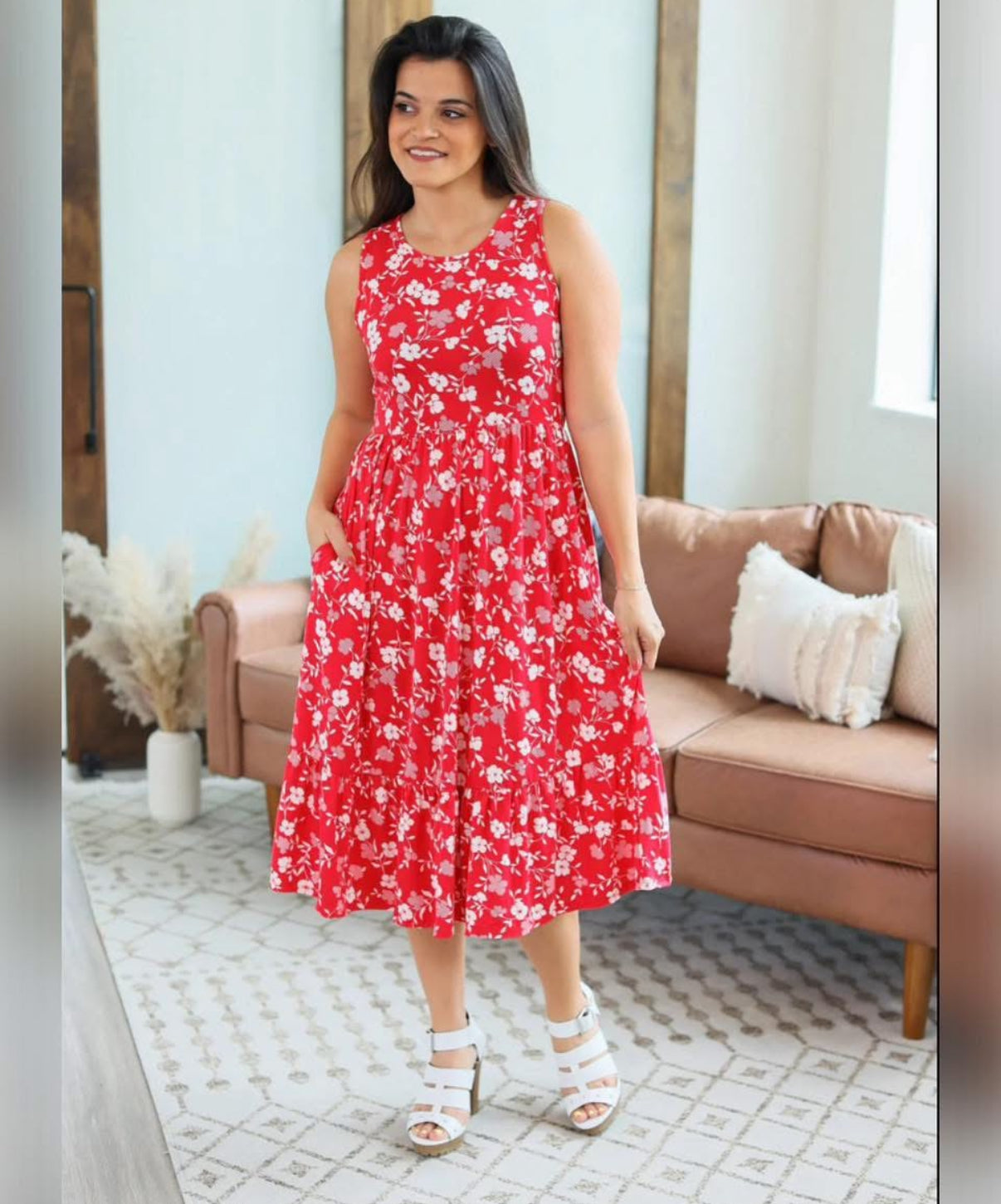 Bailey Dress - Red Floral