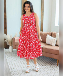 Bailey Dress - Red Floral