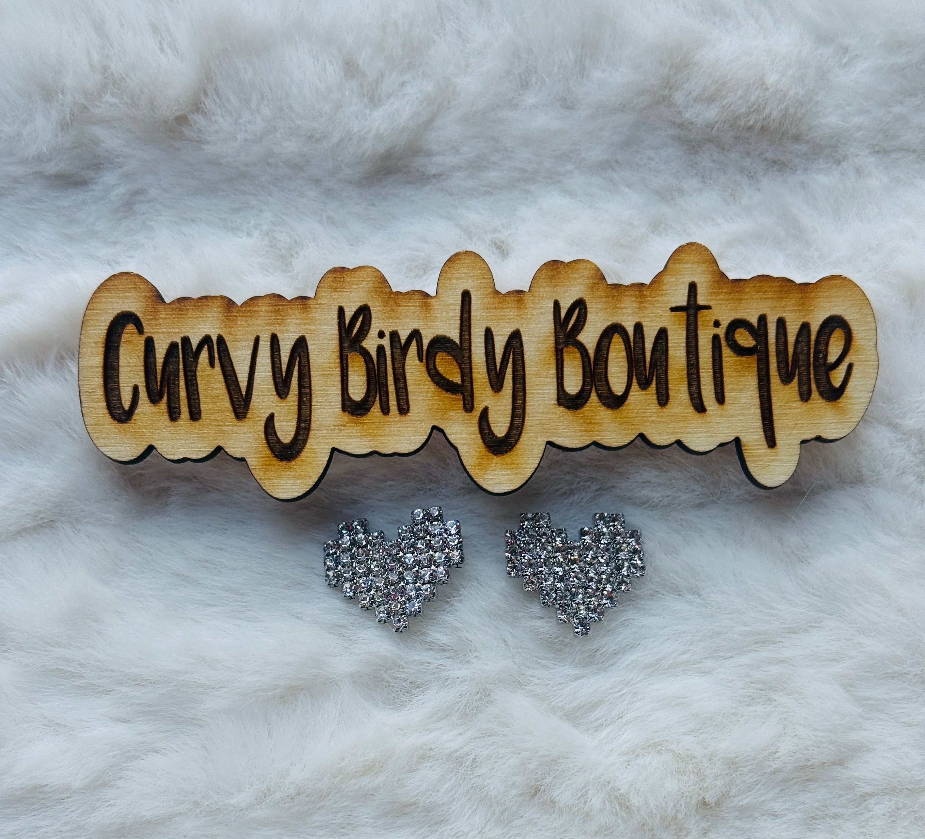Rhinestone Heart Earrings