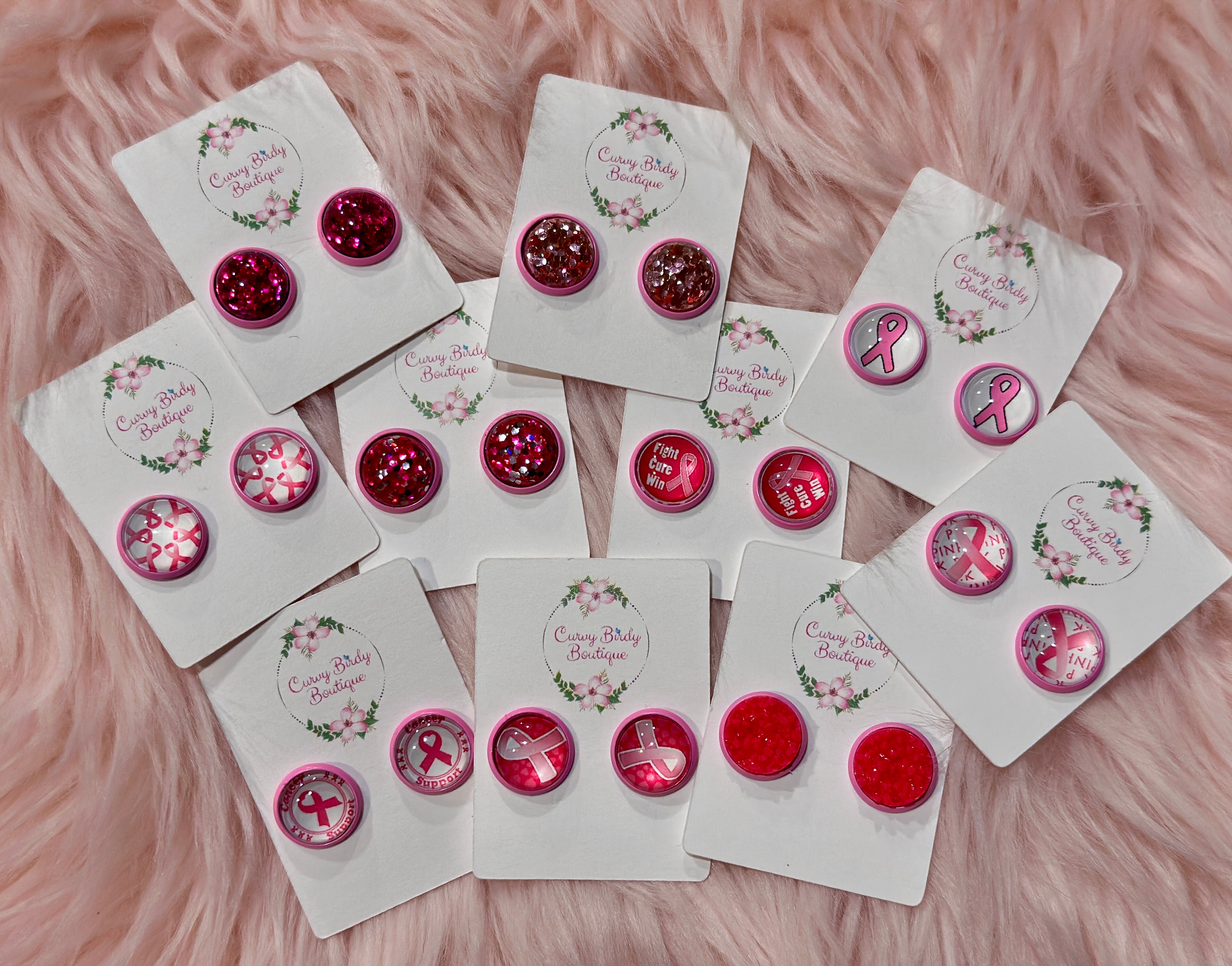 Breast Cancer Stud Earrings