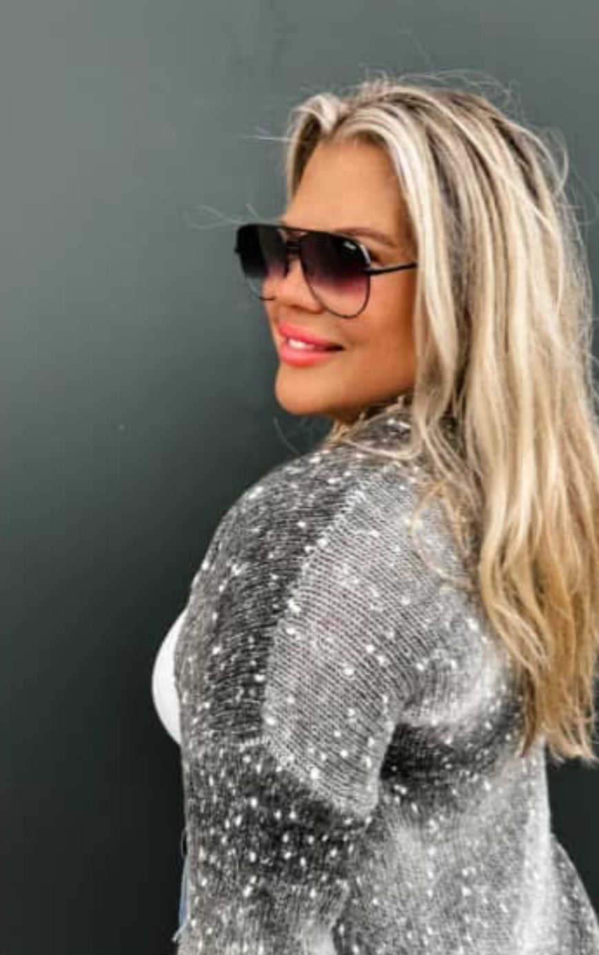 Starstruck Ombre Black Cardigan