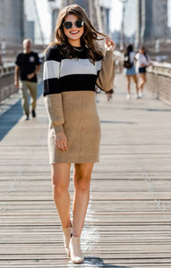 Mindy Color Block Sweater Dress