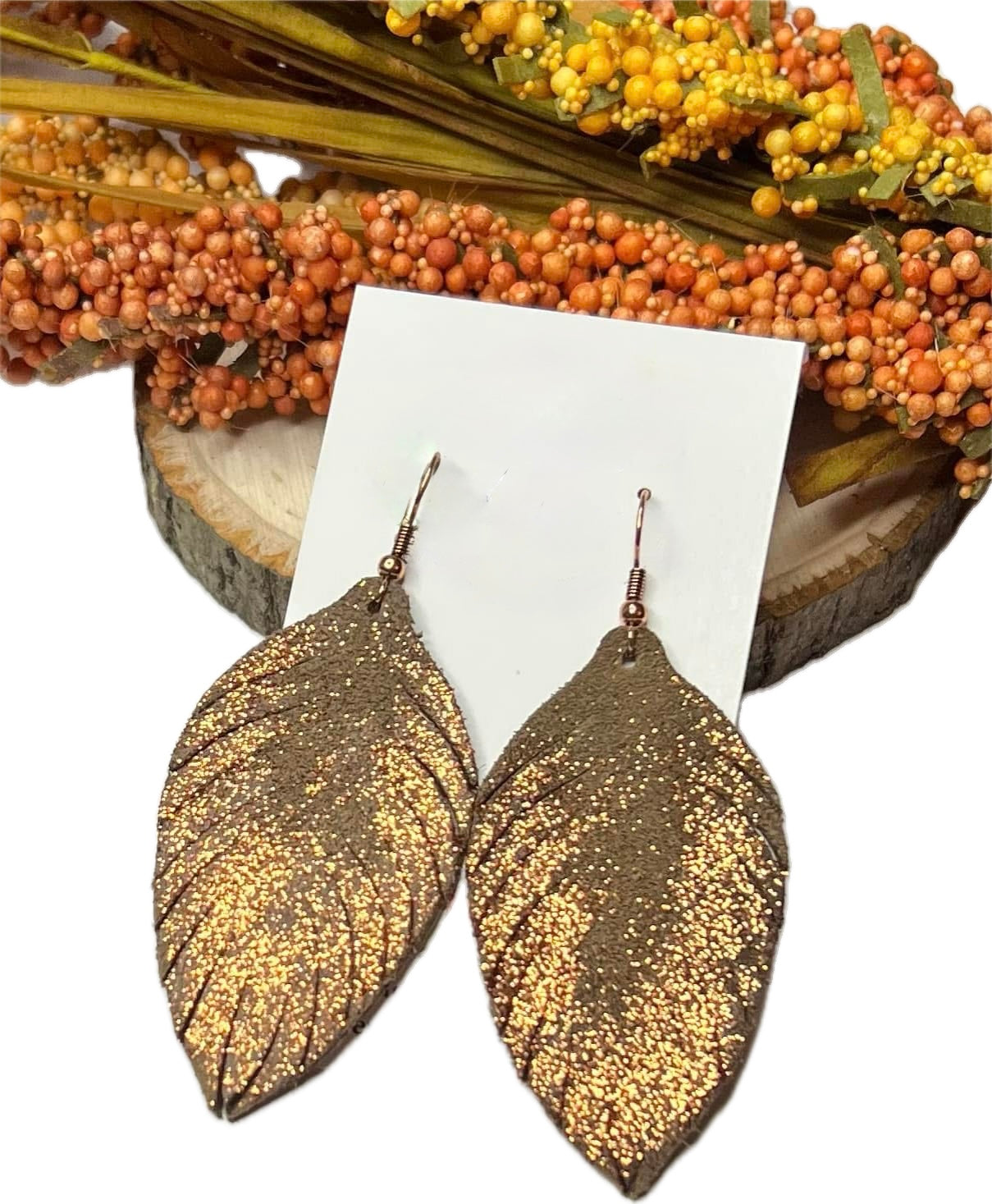 Suede Glitter Fringe Earrings