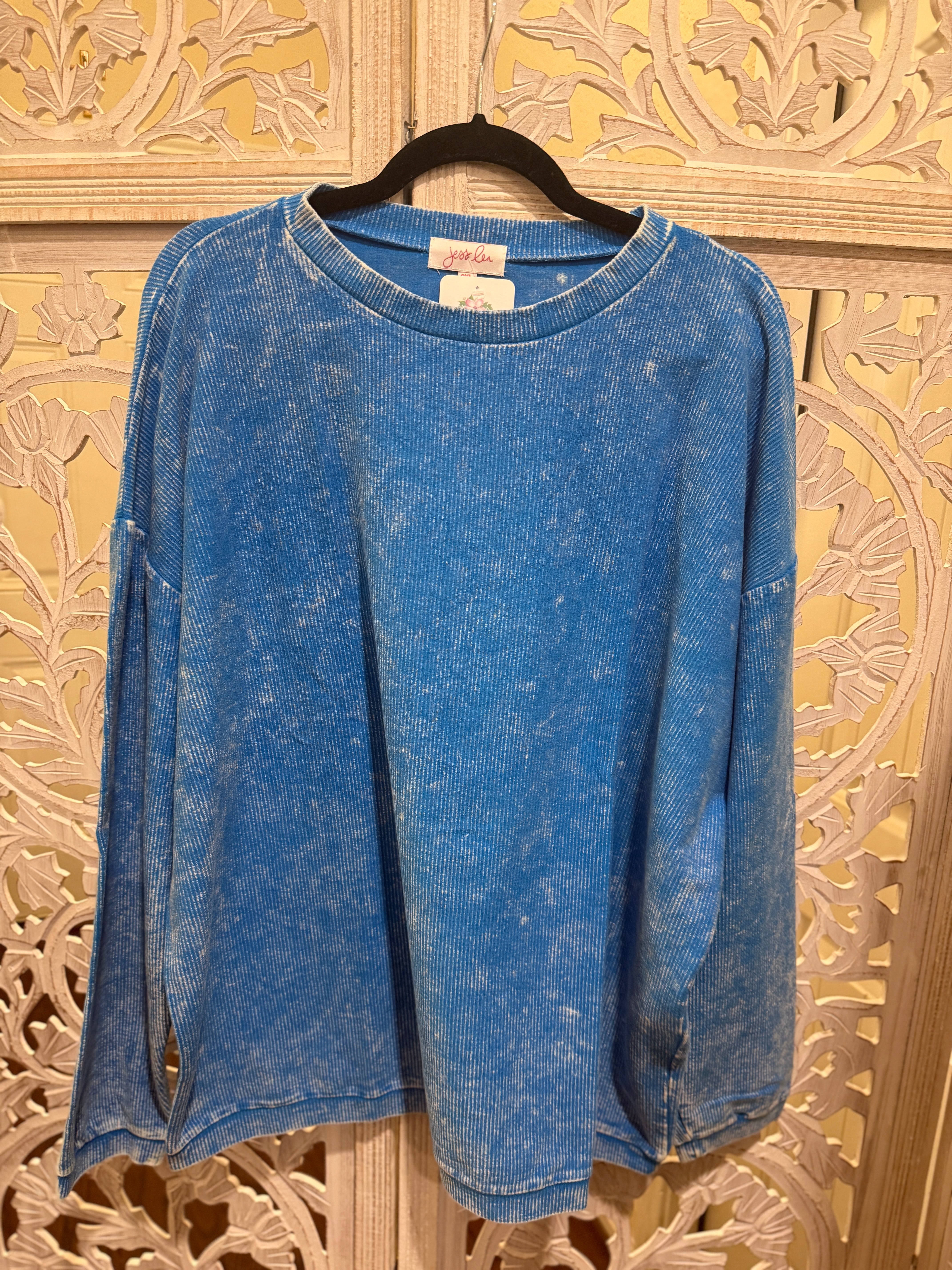 Andy Corded Vintage Pullover in Blue