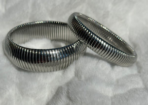 Barbara Stretch Bangles in Silver