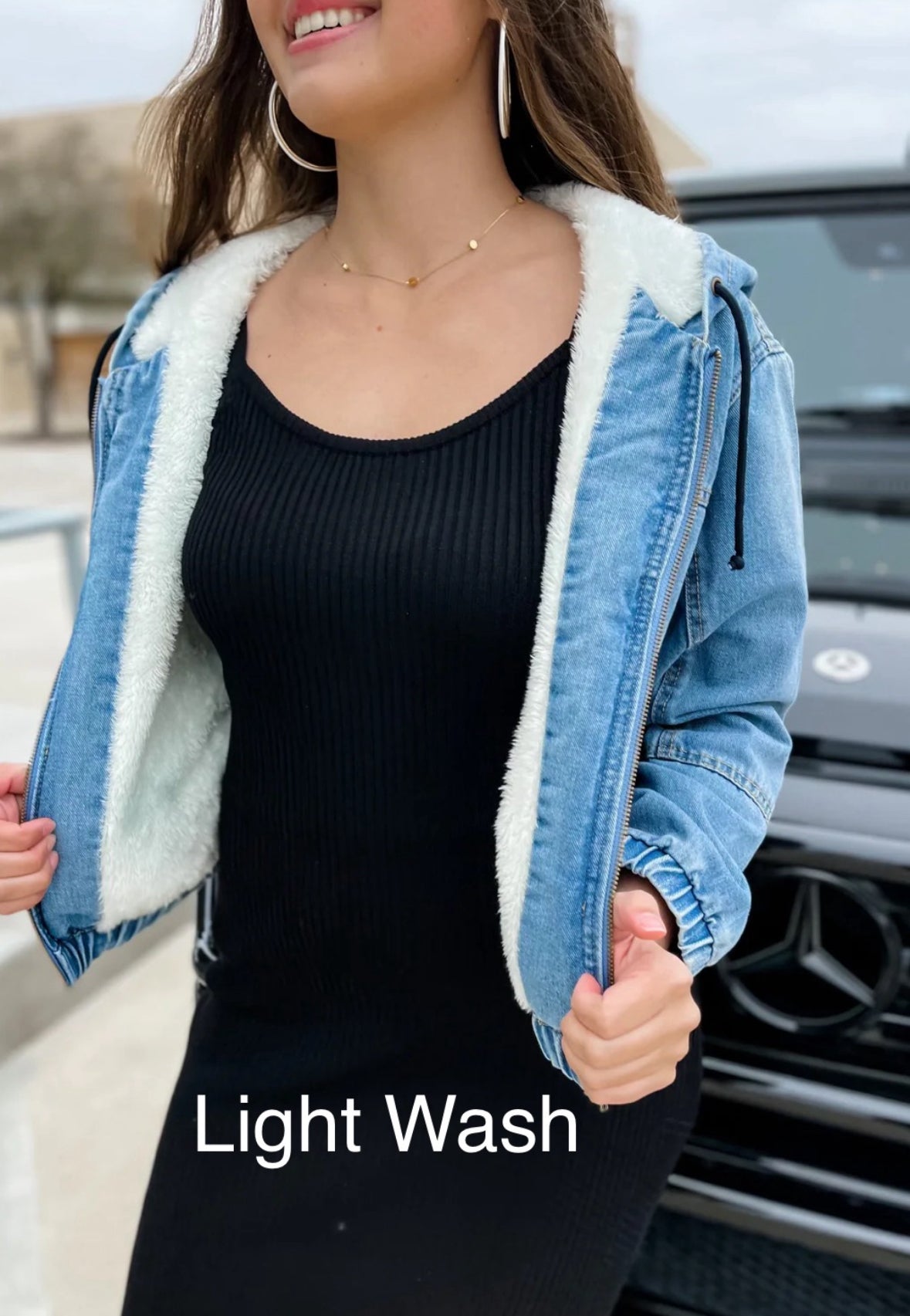 Camille Cropped Jean Jacket Dark Wash