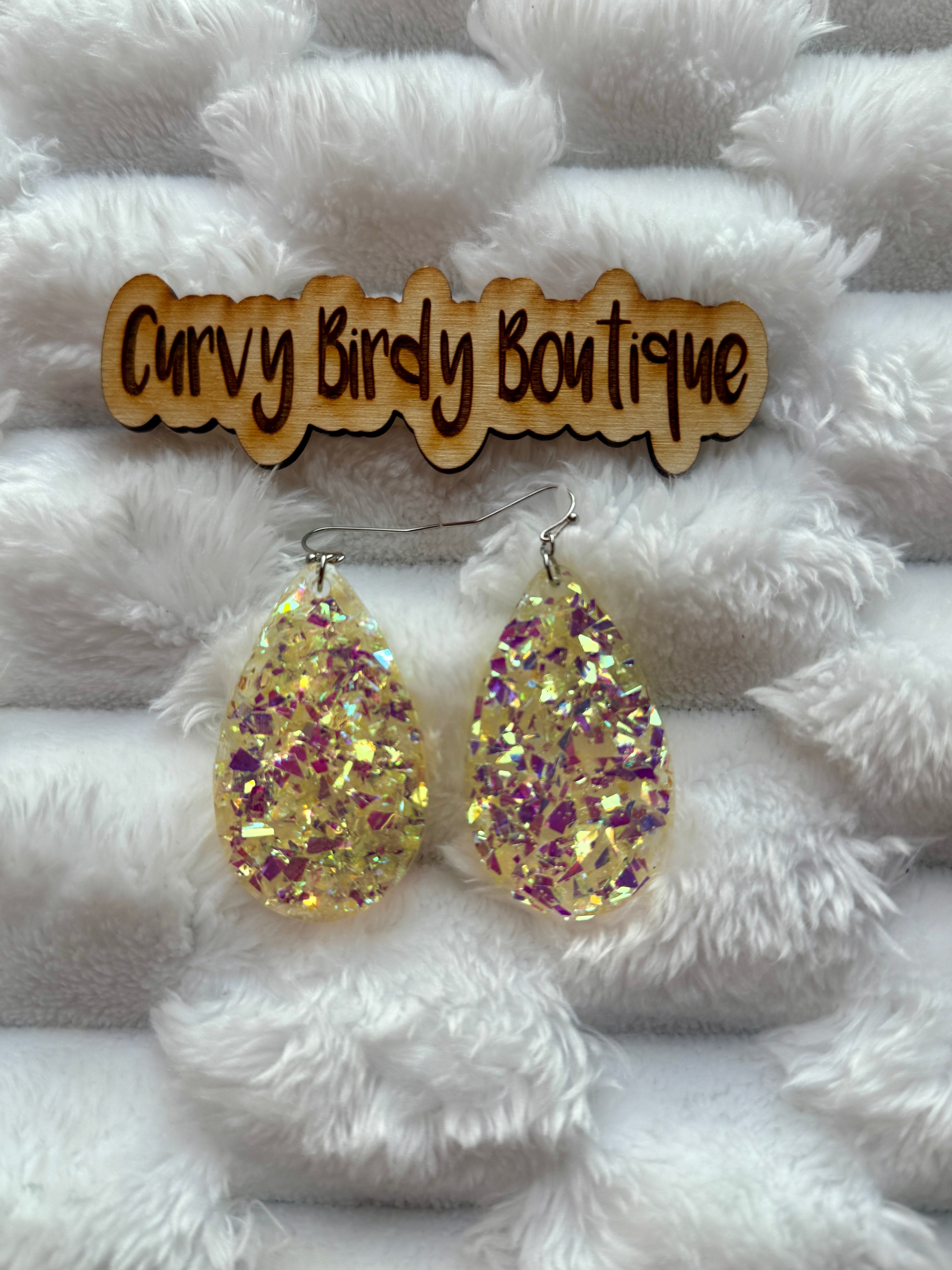 Sparkler Glitter Earrings - Hypoallergenic