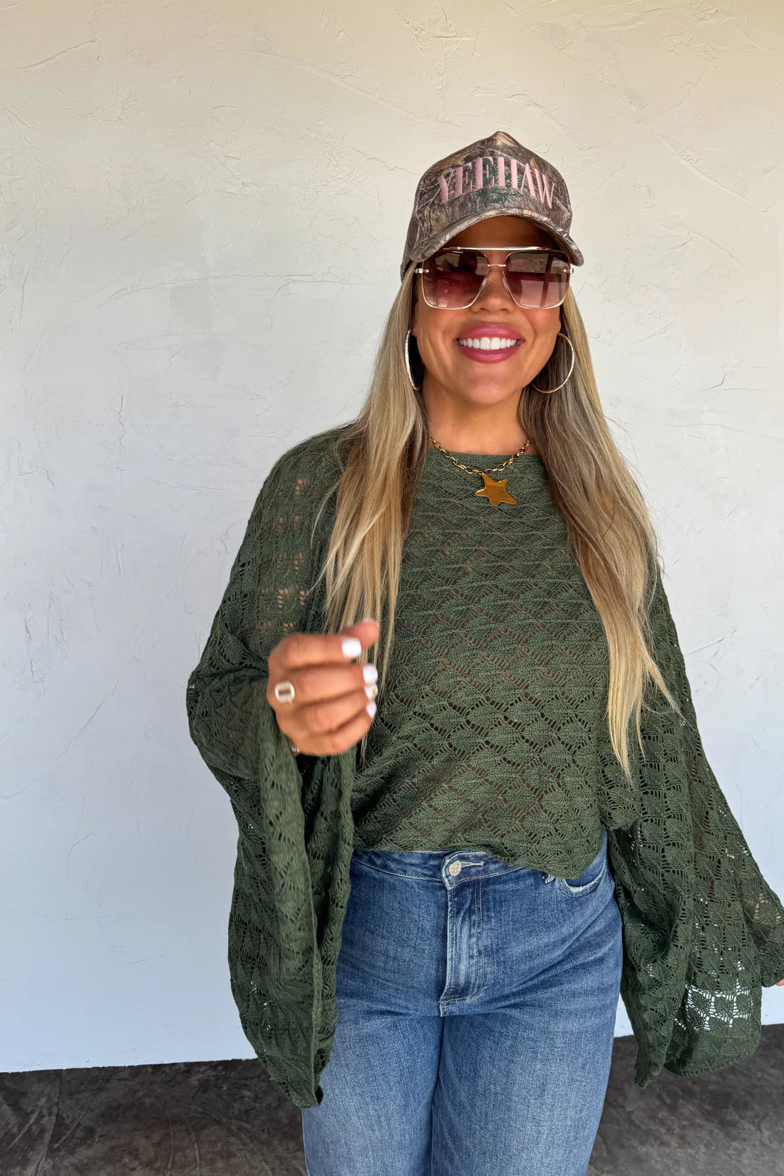 Free Spirit Bell Sleeve Top in Olive