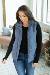Remy Zip Up Vest - Heathered Navy