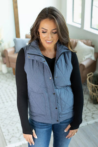 Remy Zip Up Vest - Heathered Navy