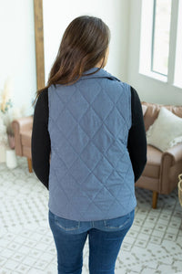Remy Zip Up Vest - Heathered Navy