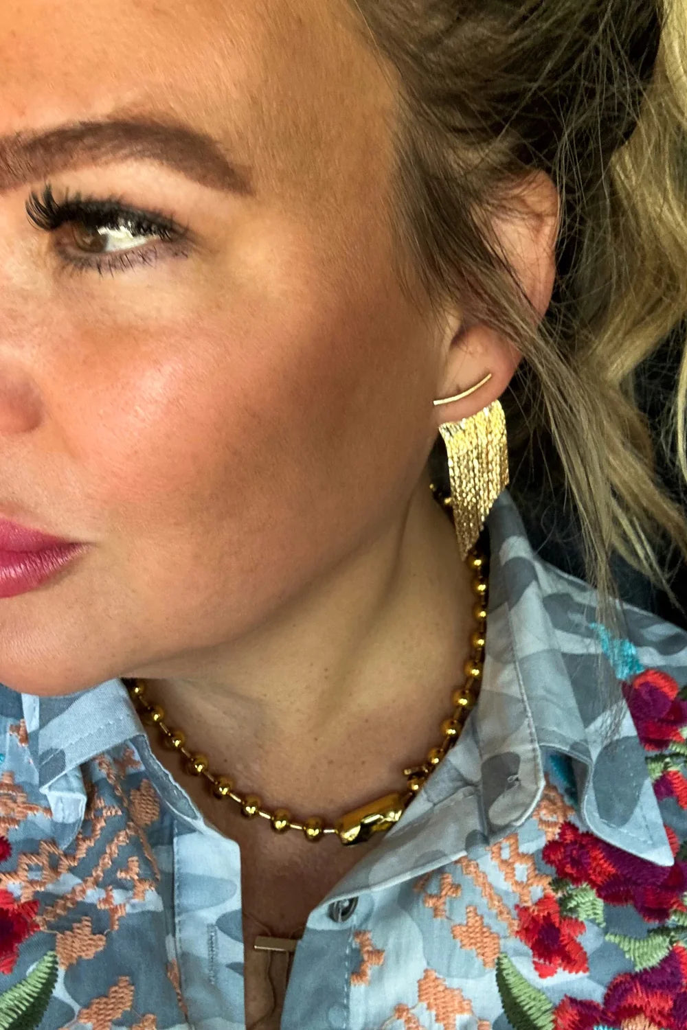 Viva Fringe Earrings in Gold