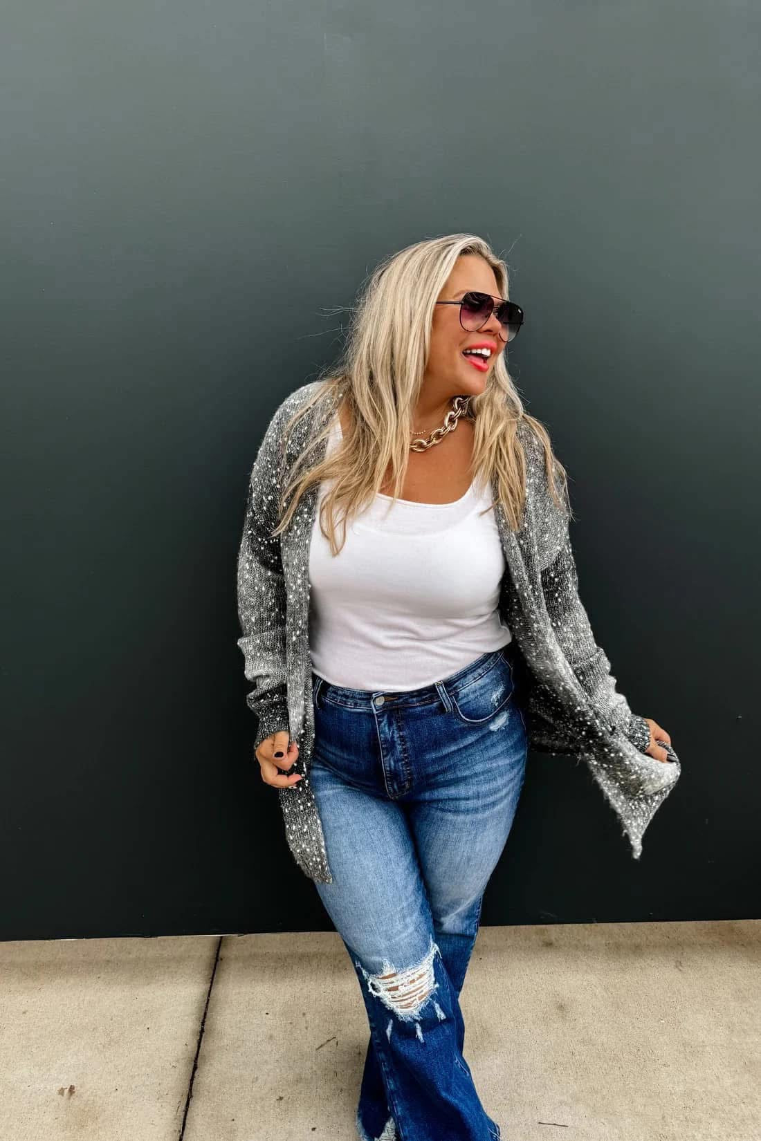 Starstruck Ombre Black Cardigan