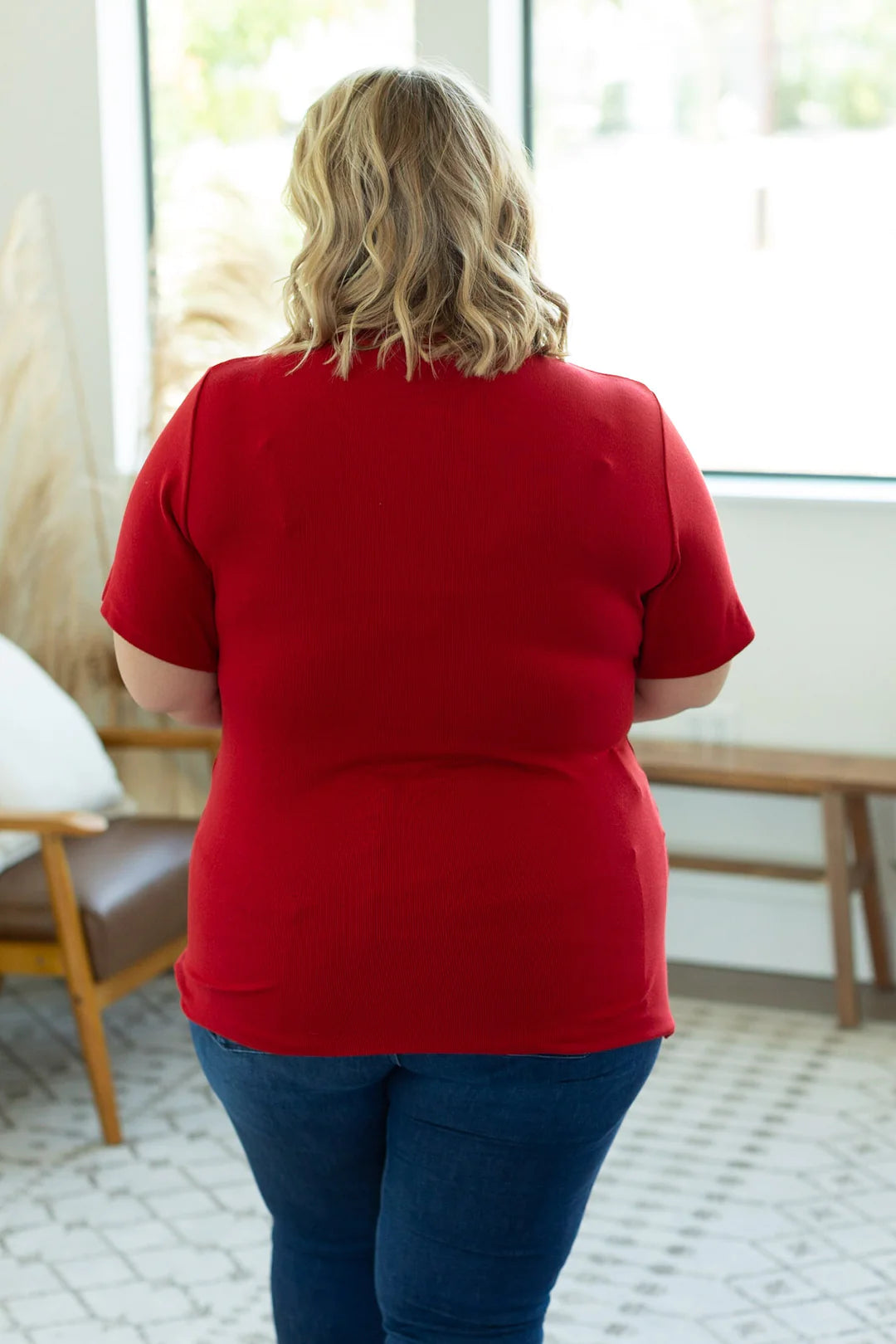 Brinley Button Top in Red