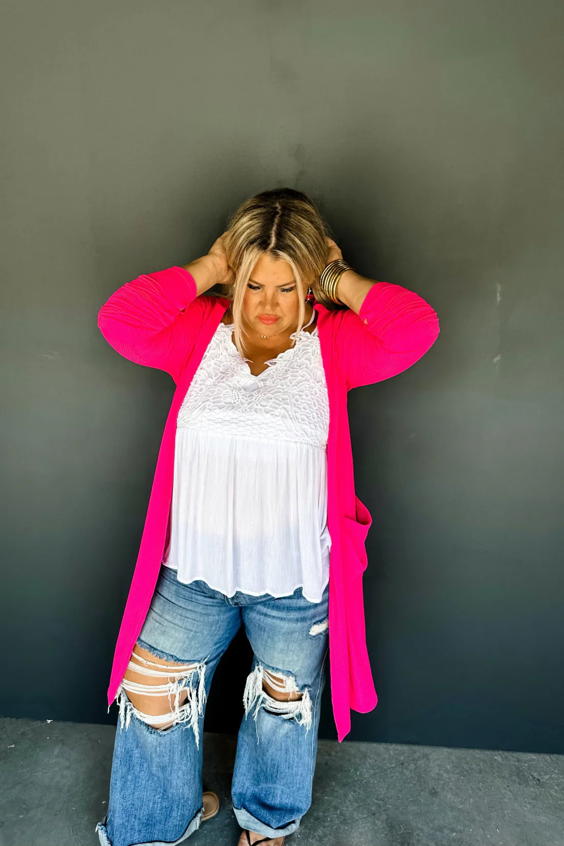 Sierra Cardigan in Fuchsia