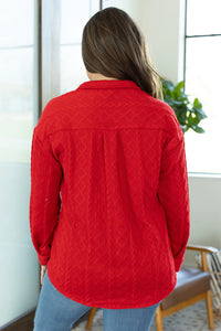 Cable Knit Jacket - Red