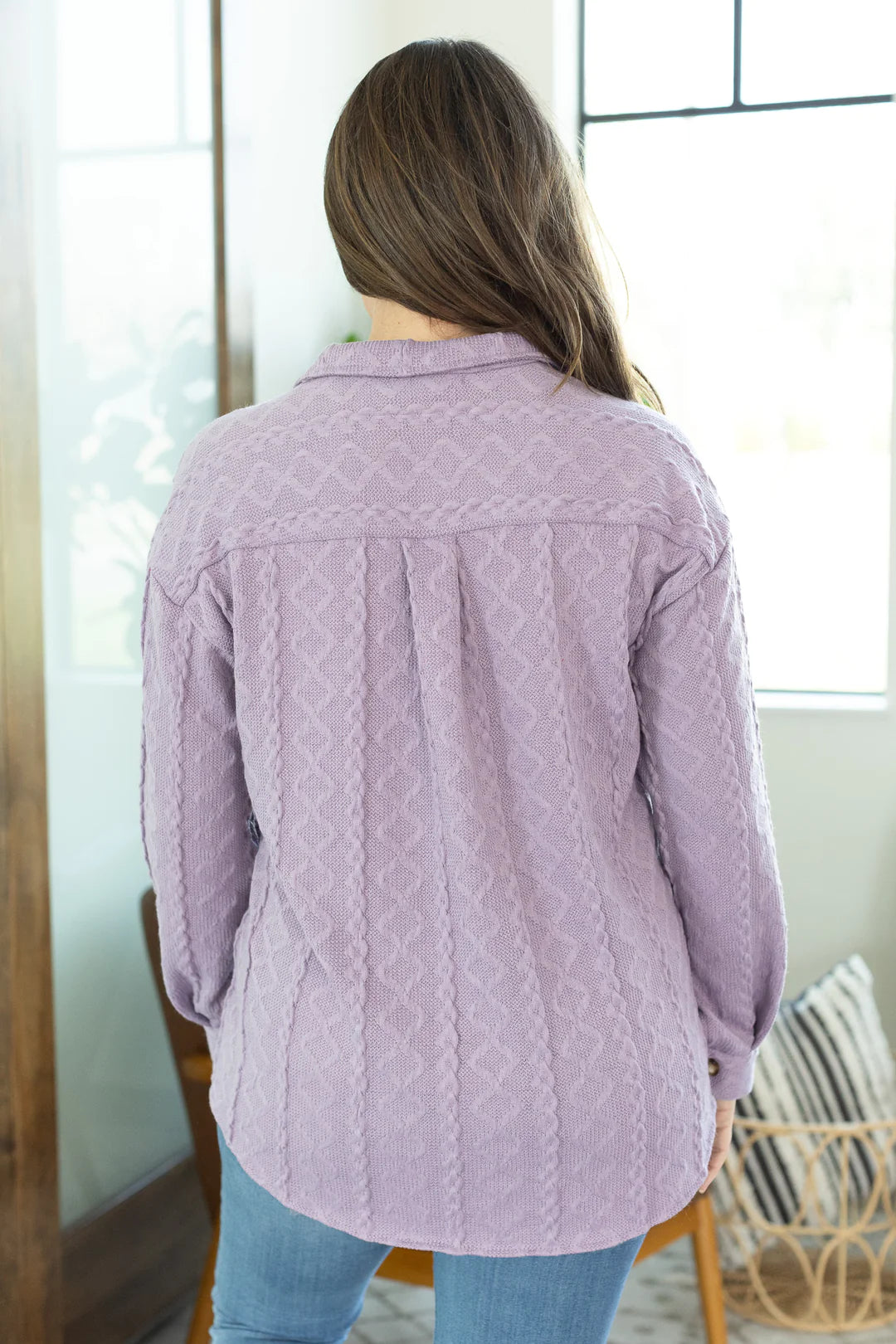 Cable Knit Jacket - Lavender