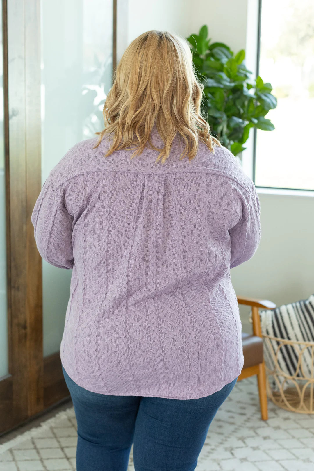 Cable Knit Jacket - Lavender