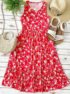 Bailey Dress - Red Floral