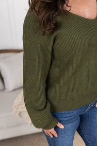 Bethany Bow Knit Sweater - Olive