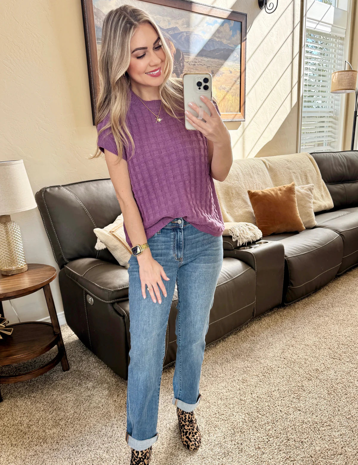 Kelly Knitted Top - Plum