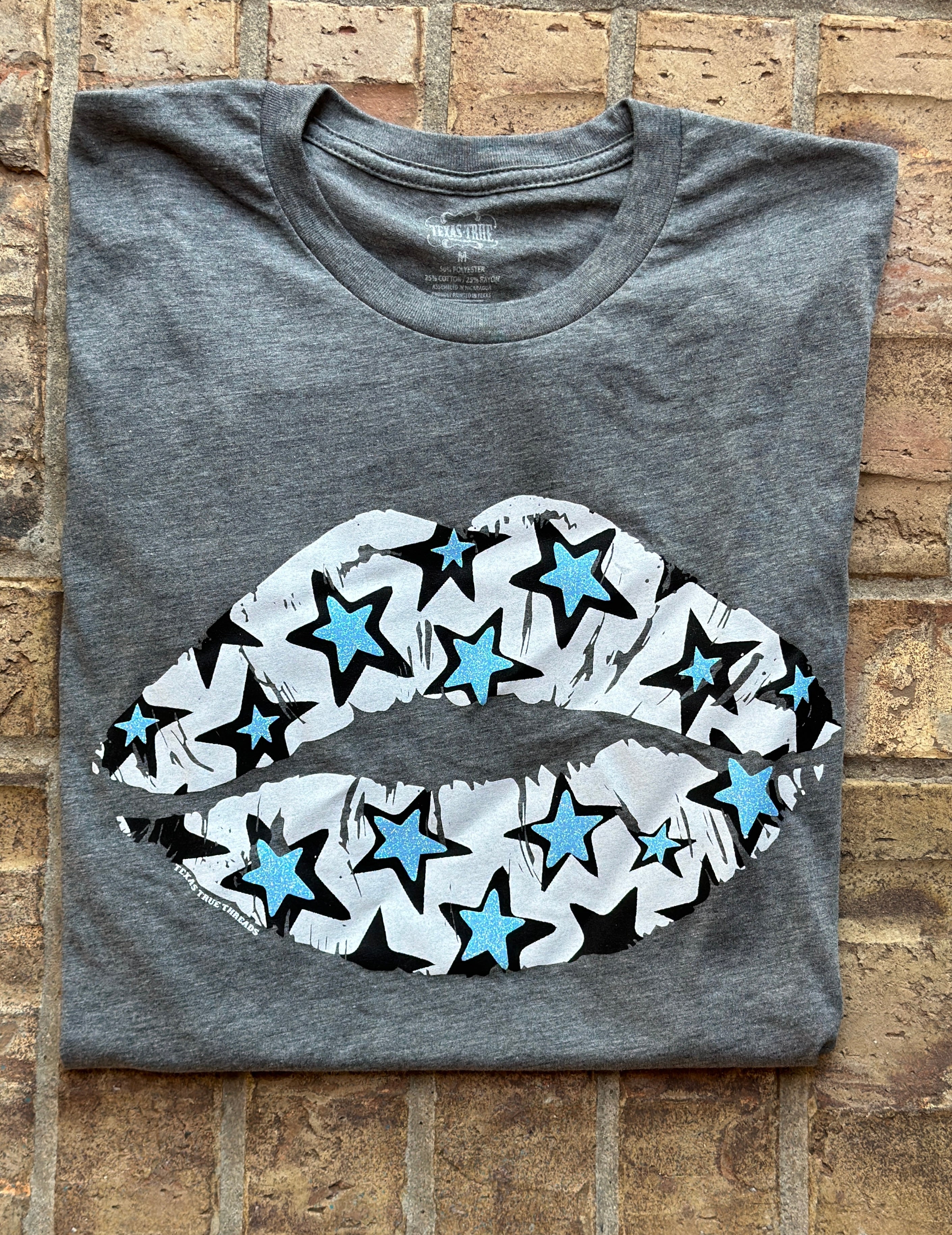 Glitter Star Lips Tee - Medium