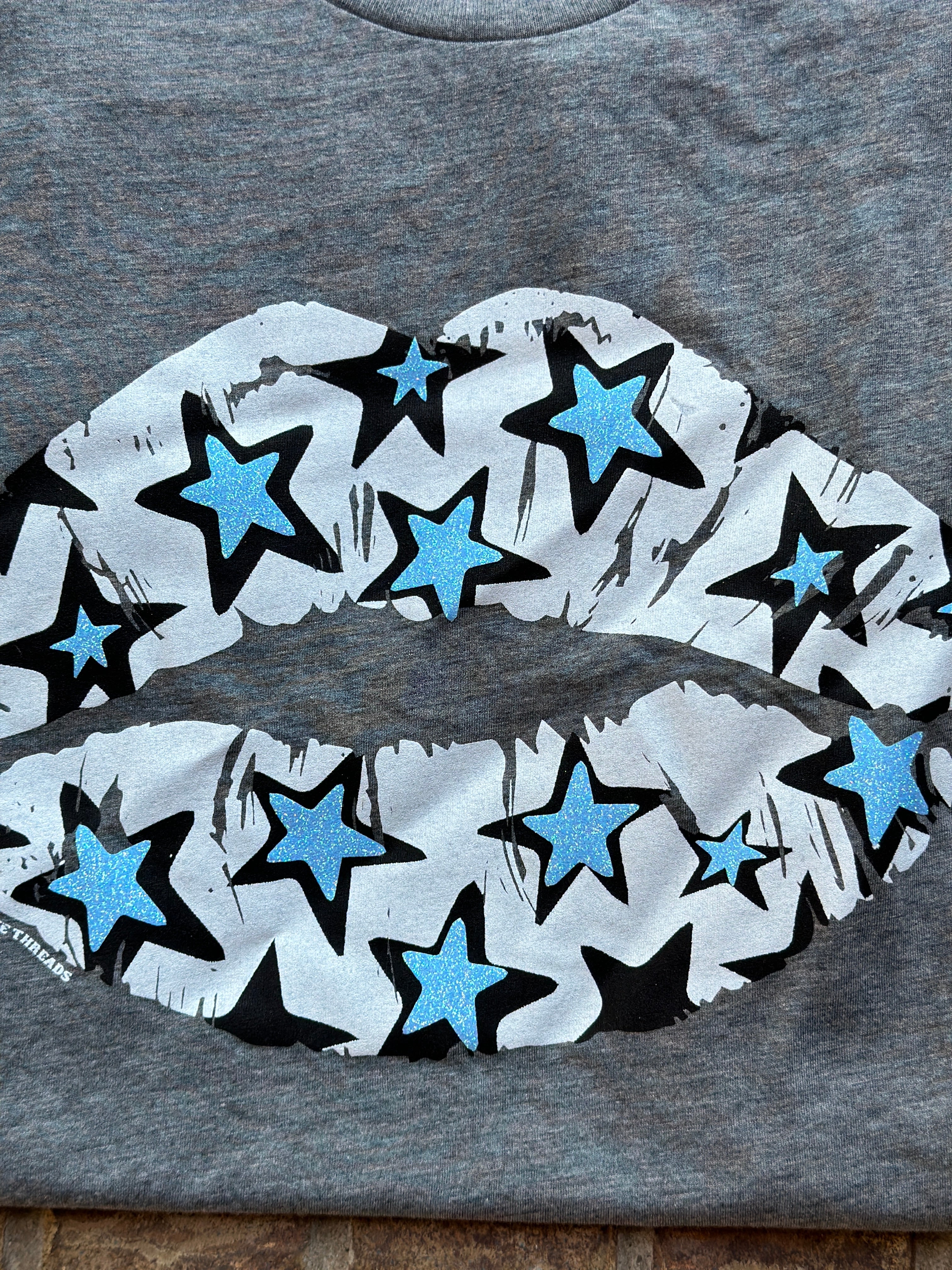 Glitter Star Lips Tee - Medium