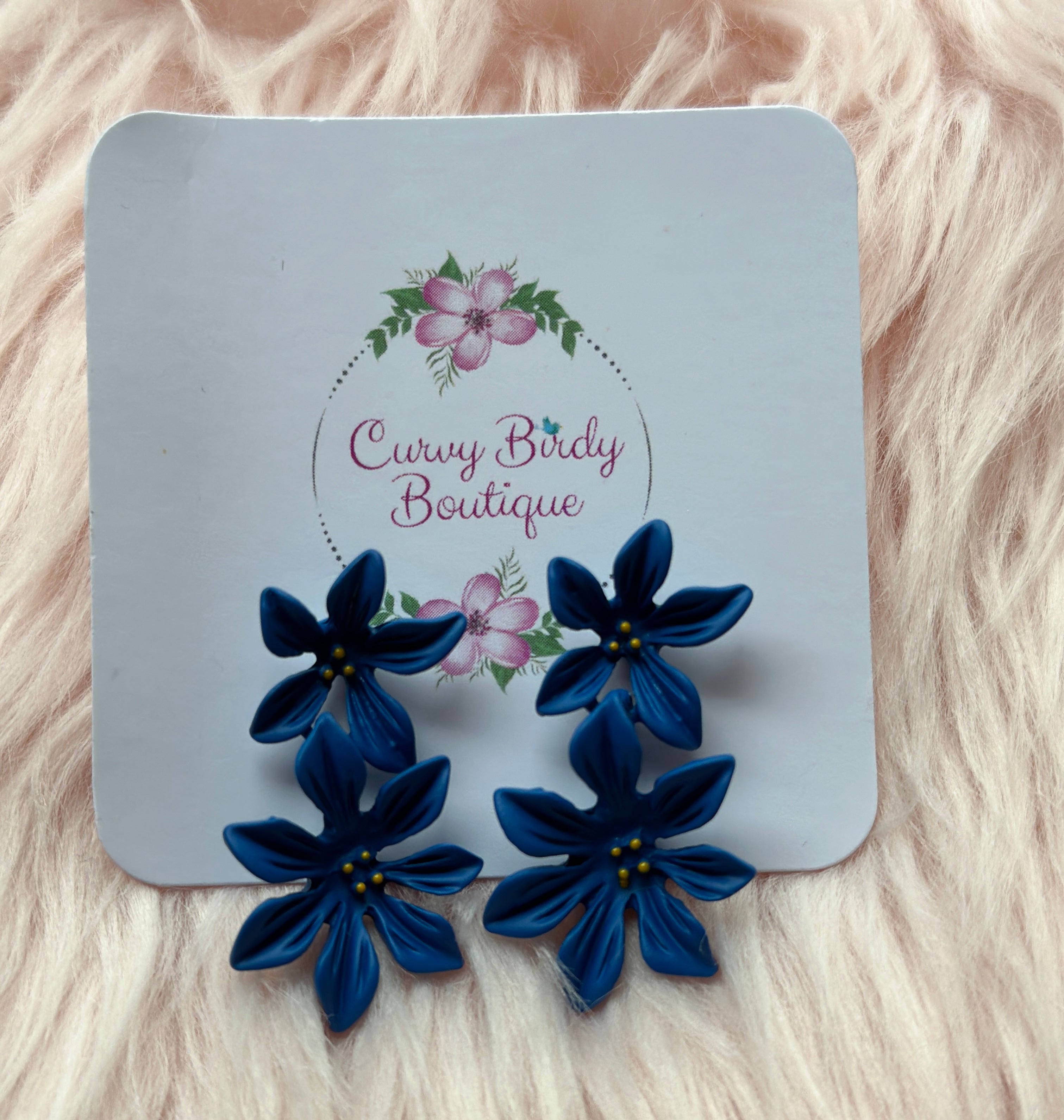 Flower Garden Earrings in Blue