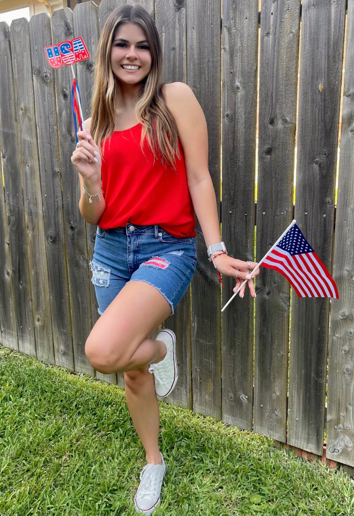 USA Flag Patch Shorts