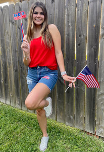 USA Flag Patch Shorts