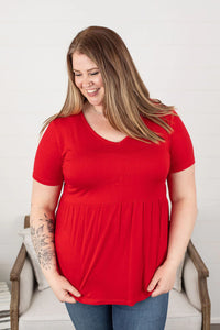 Sarah Ruffle Top - Red
