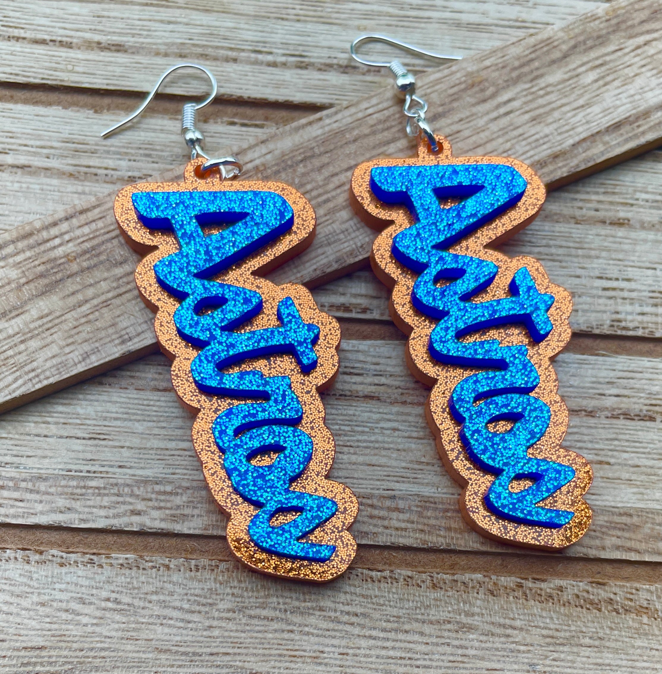 Baseball Glitter Earrings