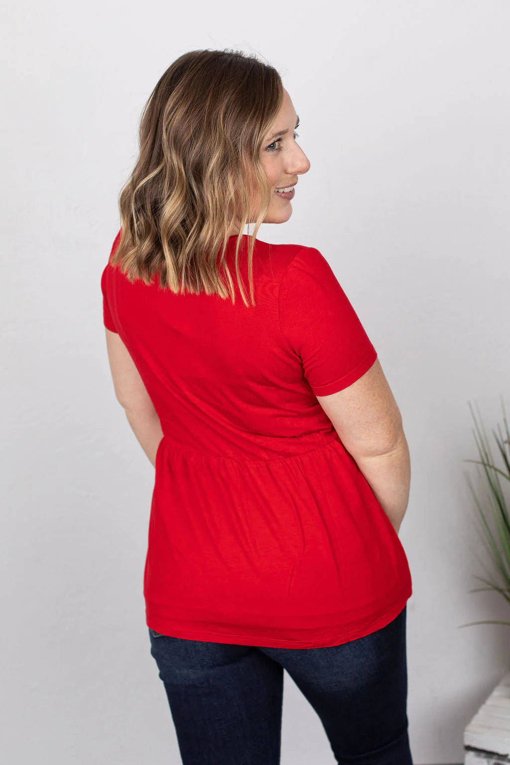 Sarah Ruffle Top - Red
