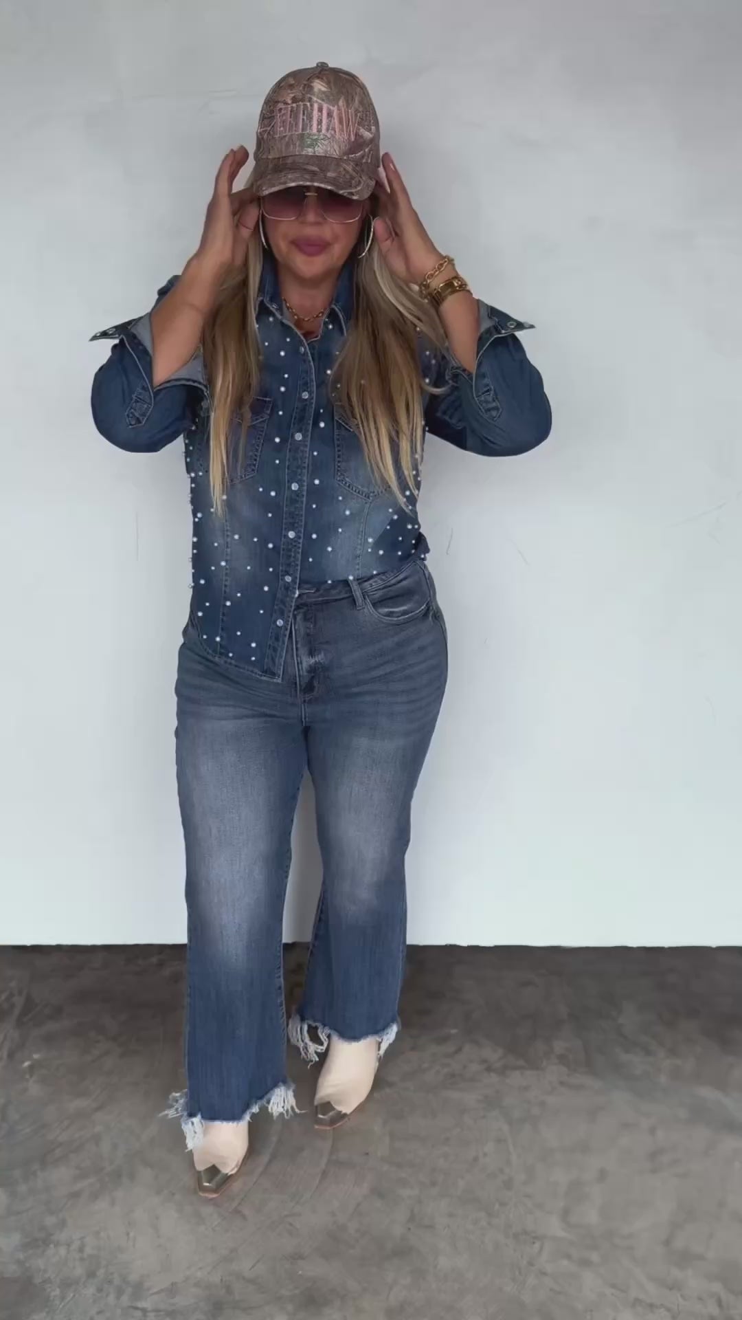 Dolly Pearl Denim Top