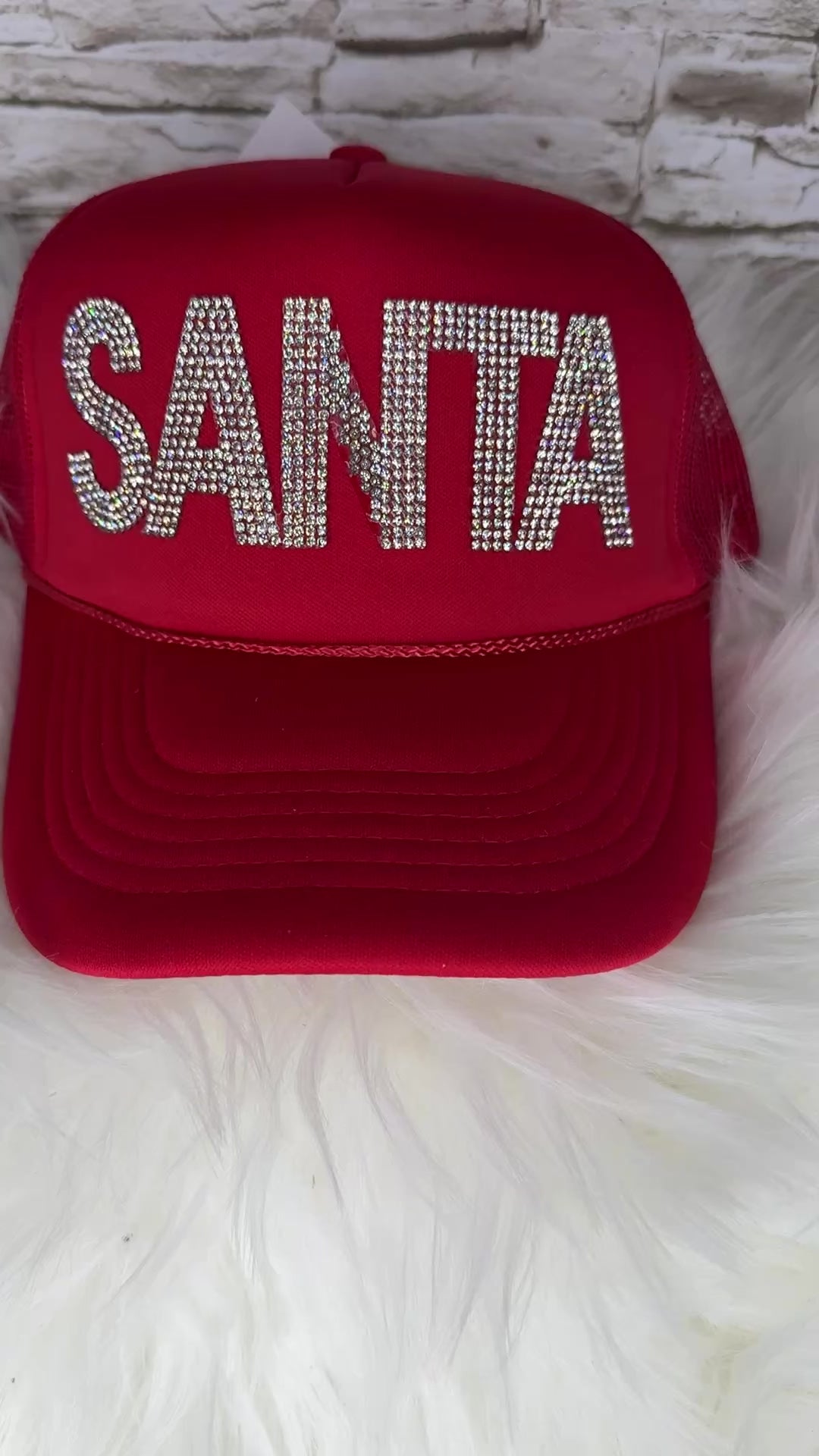 Rhinestone Santa Hat