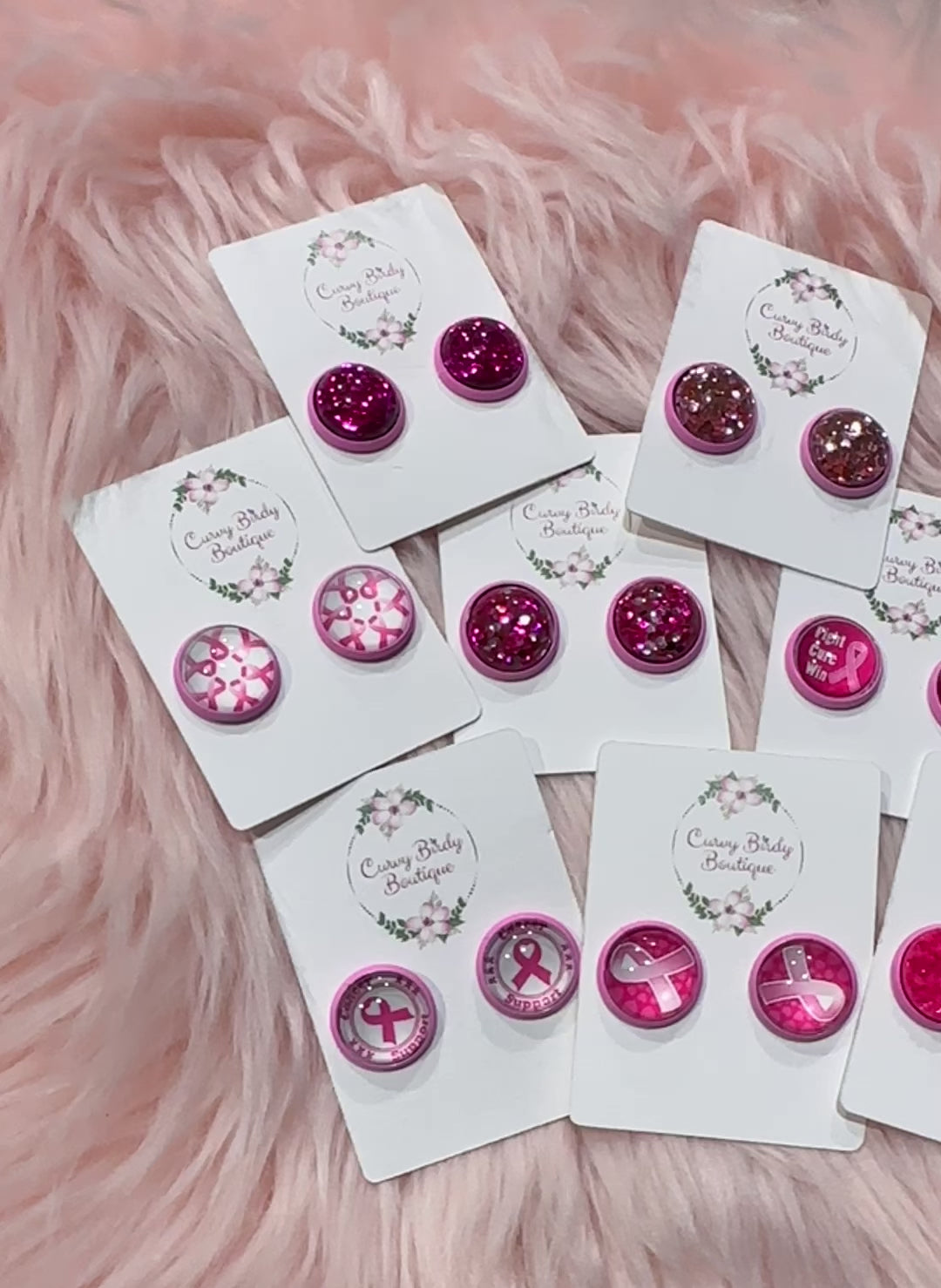 Breast Cancer Stud Earrings
