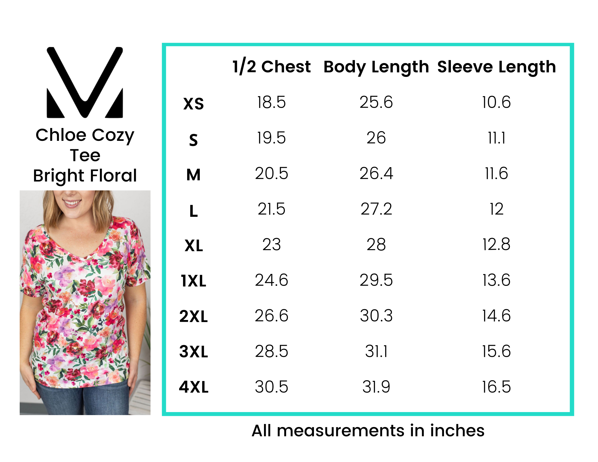 Chloe Cozy Tee - Bright Floral