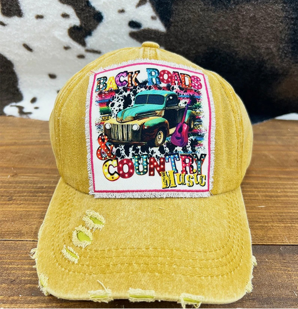 Back Roads Patch Hat in Mustard