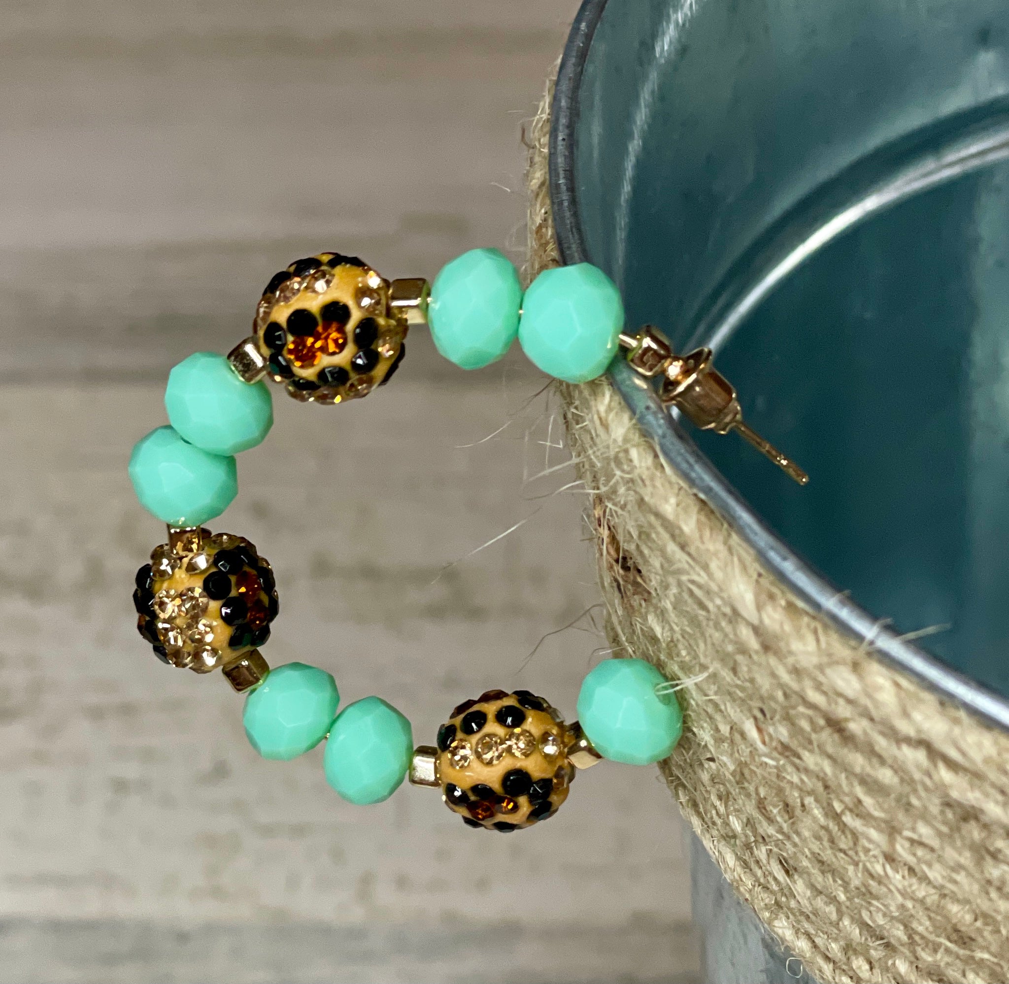 Leopard Beaded Earrings