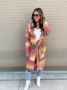 Celine Cardigan - Charcoal & Mustard