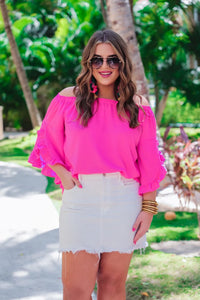 Maui Off the Shoulder Top in Pink