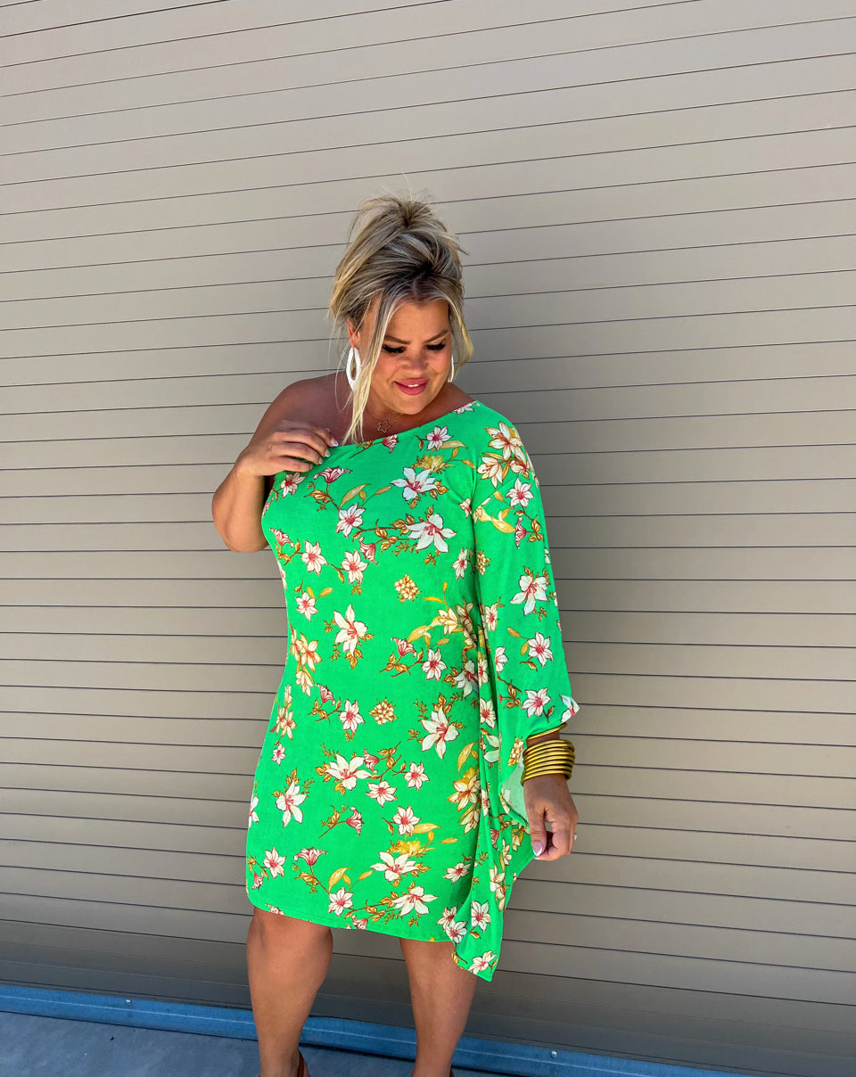 Lillian Floral Dress in Green