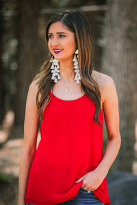 Leah Woven Cami in Red