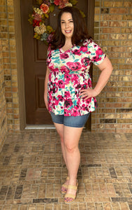 Joleen Floral Babydoll Top
