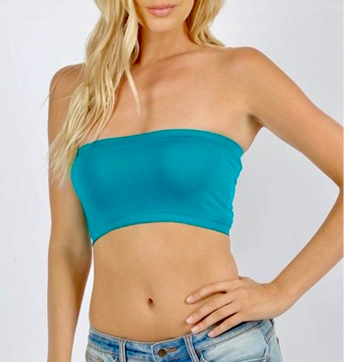 Seamless No Padding Bandeau in Teal